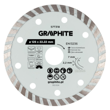 Graphite Gyémánt vágókorong 125x22.2mm, turbo, száraz és vizes barkácsgép tartozék