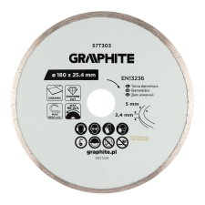 Graphite Gyémánt vágókorong 180x25,4mm, vizes barkácsgép tartozék