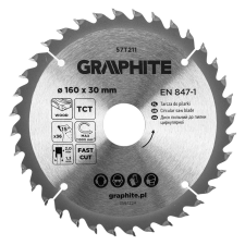 Graphite Körfűrészlap keményfém fogakkal, 160x30mm, 36fog barkácsgép tartozék
