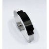 Gravírozható gumi karkötő - fehér, fekete