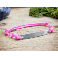  Gravírozható lapbetétes rózsaszín microcord karkötő karkötő