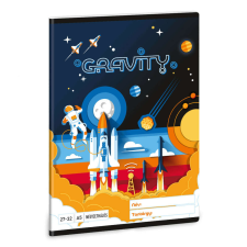  Gravity tűzött füzet A/5, 32 lap kockás füzet