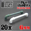 Green Stuff World Plasticard Pipe Elbows műanyag cső könyök készlet 6mm 20 darabos szett