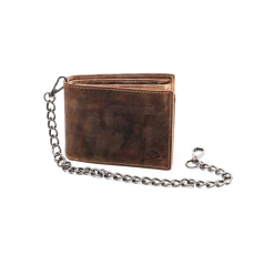  Greenburry bőr pénztárca, biztonsági lánccal, rendező rekeszekkel - Antik barna