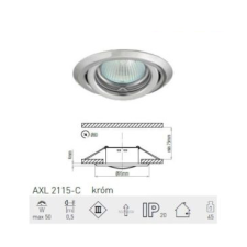  Greenlux álmennyezeti spot lpt.állítható,króm AXL2115-C világítás