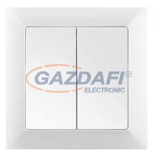 Greenlux GXKP027 Kétpólusú kettős kapcsoló jelzőfénnyel PREMIUM fehér 250V 10A villanyszerelés