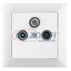 Greenlux GXKP045 Televízió, rádió és szatelit aljzat, átmenő PREMIUM fehér