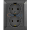 Greenlux GXKP439 PREMIUM ZA-27 SCHUKO G Dupla csatlakozóaljzat 2x(2P+PE), 16A grafit