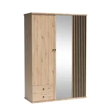Greensite Cali C-23 gardróbszekrény, tükrös, tölgy bútor