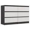 Greensite M6 120 fiókos szekrény, 120x75x30 cm, antracit-fehér