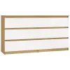 Greensite M6 140 fiókos szekrény, 138x75x40 cm, tölgy-fehér