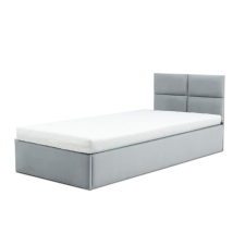 Greensite MONOS kárpitozott ágy, ágyneműtartóval, 90x200 cm, szín - világos szürke, hab matraccal ágy és ágykellék