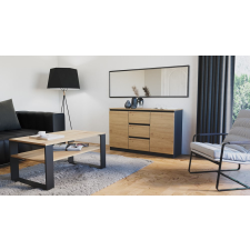 Greensite Riano MIX 2D3S/BA komód, 120x75x40 cm, antracit-tölgy (tölgy komódtetővel) bútor