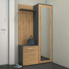 Greensite Riano Mix Duo előszobafal, 50x180x35 cm, antracit-tölgy bútor