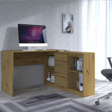 Greensite Shannan Plus 2D3S íróasztal szekrénnyel, 120x76x50 cm, tölgy íróasztal