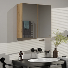 Greensite Shannan Pola 2DL felső fürdőszoba szekrény, 60x60x22 cm, tölgy fürdőszoba bútor