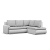 Greensite Tokio sarokkanapé, L alakú háttámlával, 2 ágyneműtartóval, fonott + műbőr, jobboldali, szürke - fehér