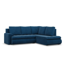 Greensite Tokio sarokkanapé, L alakú háttámlával, 2 ágyneműtartóval, kordbársony, jobboldali, kék bútor