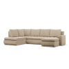 Greensite Tokio U sarokkanapé, 3 ágyneműtartóval, kordbársony, baloldali, bézs