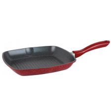  Grill serpenyő OV54316A24, 24 cm, Márvány bevonat, Indukciós, Piros edény