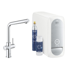 Grohe Blue Home csaptelep készlet szabályozható szénsavadagolóval L alakú kifolyóval, króm csaptelep
