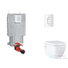 Grohe Uniset falra szerelhető WC szett, Grohe Euro Ceramic WC soft close ülőkével, Arena Cosmopolitan alpesi fehér nyomólappal SANI15BB3110