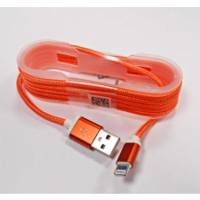  GSM0477E USB kábel iPhone/iPad-hez, lightning kábel, szövet borítással, narancs tablet kellék