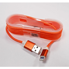 GSM0477E USB kábel iPhone/iPad-hez, lightning kábel, szövet borítással, narancs tablet kellék