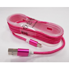 GSM0477H USB kábel iPhone/iPad-hez, lightning kábel, szövet borítással, ciklámen tablet kellék