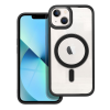 GSMLIVE iPhone 13 (6.1") szilikon tok, PC/TPU tok, magsafe, színes keretes, átlátszó/fekete, Color Edge Mag Cover