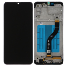 GSMLIVE Samsung Galaxy A20s fekete LCD + érintőpanel kerettel, fekete, SM-A207 mobiltelefon, tablet alkatrész