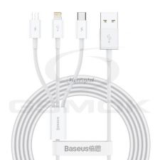GSMOK Kábel Usb 3In1 Lightning + Usb-C + Micro Usb 1.5M 3.5A Baseus Superior Camltys-02 Fehér mobiltelefon kellék