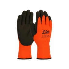 Gtek G-TEK Hi-Vis kötött, akril frottír, latexmártott munkavédelmi kesztyű védőkesztyű