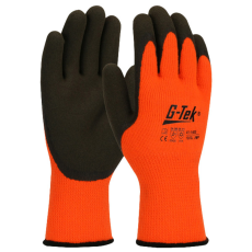 Gtek G-TEK Hi-Vis kötött, akril frottír, latexmártott munkavédelmi kesztyű