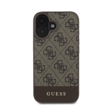 Guess 4G Bottom Stripe Apple iPhone 16 hátlap tok, barna GUHCP16SG4GLBR tok és táska