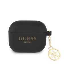 Guess 4G Charm szilikon tok AirPods 3 készülékhez fekete fülhallgató, fejhallgató tok