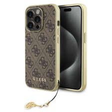 Guess 4G Charms Collection iPhone 15 Pro kemény hátlap tok, barna tok és táska