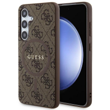 Guess 4G Collection Leather Metal Logo MagSafe tok Samsung Galaxy S24 - barna tok és táska