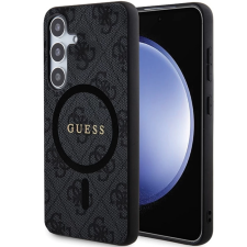 Guess 4G Collection Leather Metal Logo Samsung Galaxy S24 Tok - Fekete (GUHMS24SG4GFRK) tok és táska
