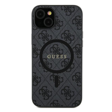 Guess 4G Collection Leather Metal Logo Samsung Galaxy S24 Ultra mágneses tok, fekete tok és táska