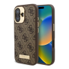 Guess 4G Logo Plate iPhone 16 Plus MagSafe kemény hátlap tok, barna GUHMP16MU4GPRK