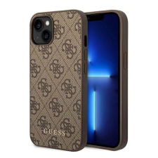 Guess 4G Metal Gold Apple iPhone 14 hátlap tok barna (GUHCP14SG4GFBR) (GUHCP14SG4GFBR) tok és táska