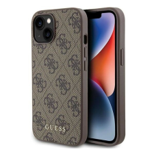 Guess 4G Metal Gold Logo, Apple iPhone 15, Barna, Szilikon, Mobiltelefon tok tok és táska