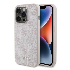 Guess 4G Metal Gold Logo Apple iPhone 15 Pro hátlap tok, rózsaszín tok és táska