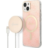 Guess 4G Print MagSafe Apple iPhone 14 hátlap tok, pink+ MagSafe töltő (GUE002564)