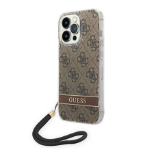 Guess 4G Print Strap Apple iPhone 14 Pro hátlap tok, barna tok és táska