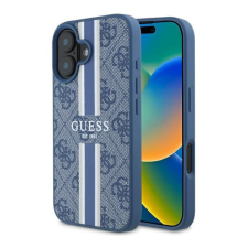 Guess 4G Printed Stripes iPhone 16 MagSafe kemény hátlap tok, kék GUHMP16SP4RPSB tok és táska