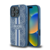 Guess 4G Printed Stripes iPhone 16 Pro MagSafe kemény hátlap tok, kék GUHMP16LP4RPSB