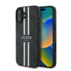 Guess 4G Printed Stripes MagSafe Apple iPhone 16 Plus hátlap tok, fekete/barna GUHMP16MP4RPSK