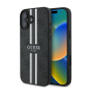 Guess 4G Printed Stripes MagSafe Apple iPhone 16 Plus hátlap tok fekete/barna GUHMP16MP4RPSK